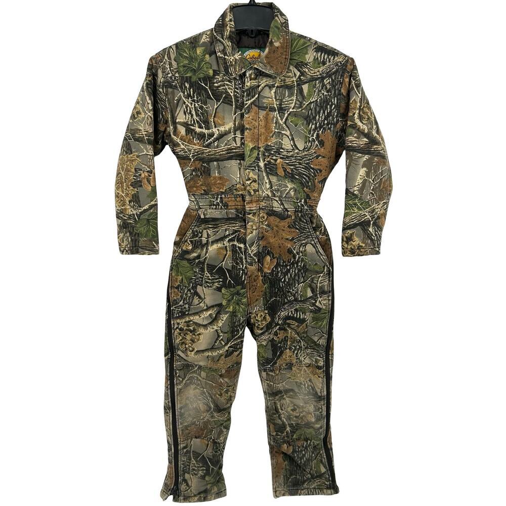 Vintage Youth Kids Camouflage Camo Cabela's Seclusion 3D Hunting Coveralls Sz M